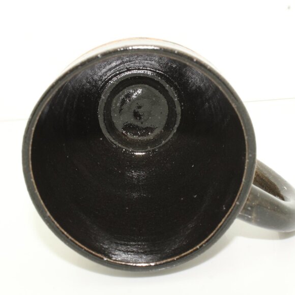 Dog Lovers Mug Dark Brown Tan Paw Print Bones Handmade Pottery Stoneware Mug Cup - Picture 8 of 8